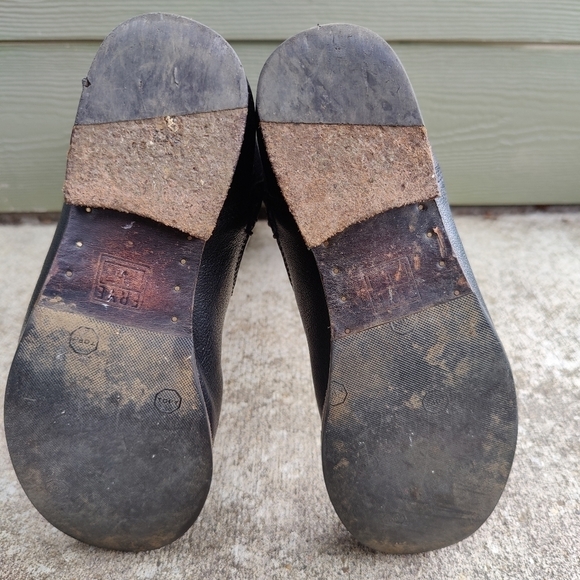 Frye Molly Gore Black Leather Riding Tall Boots Stretch Panel Women's Size 7.5 B - Picture 9 of 12